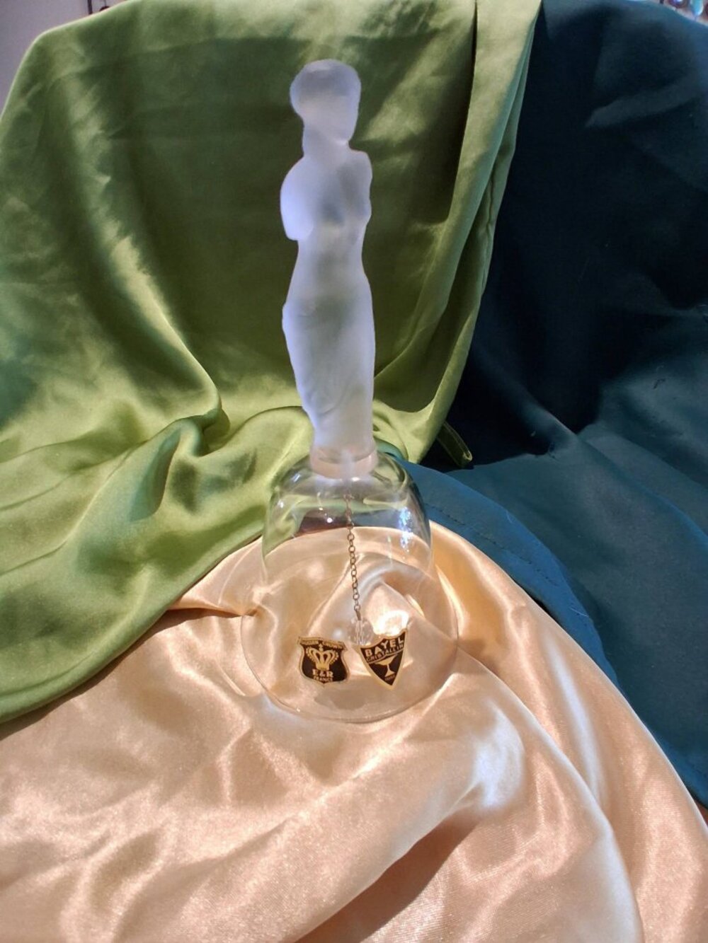 MCM Bayel French Crystal Lady Bell Frosted Nude Handle Golden Crown E&R